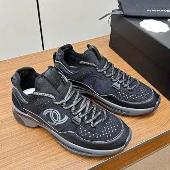 Chanel Suede Fabric Sneakers Black 2023 0719 (MD-23091112)