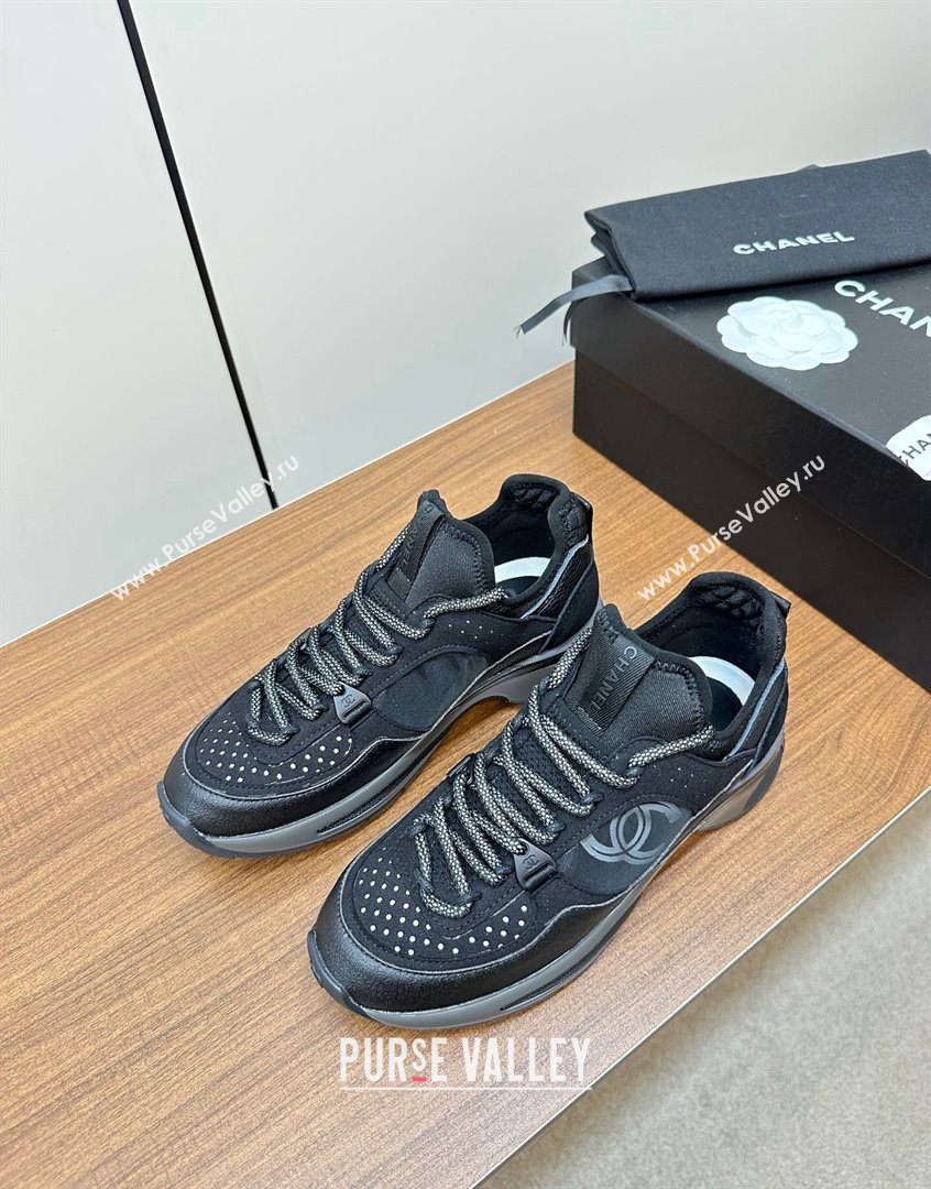 Chanel Suede Fabric Sneakers Black 2023 0719 (MD-23091112)