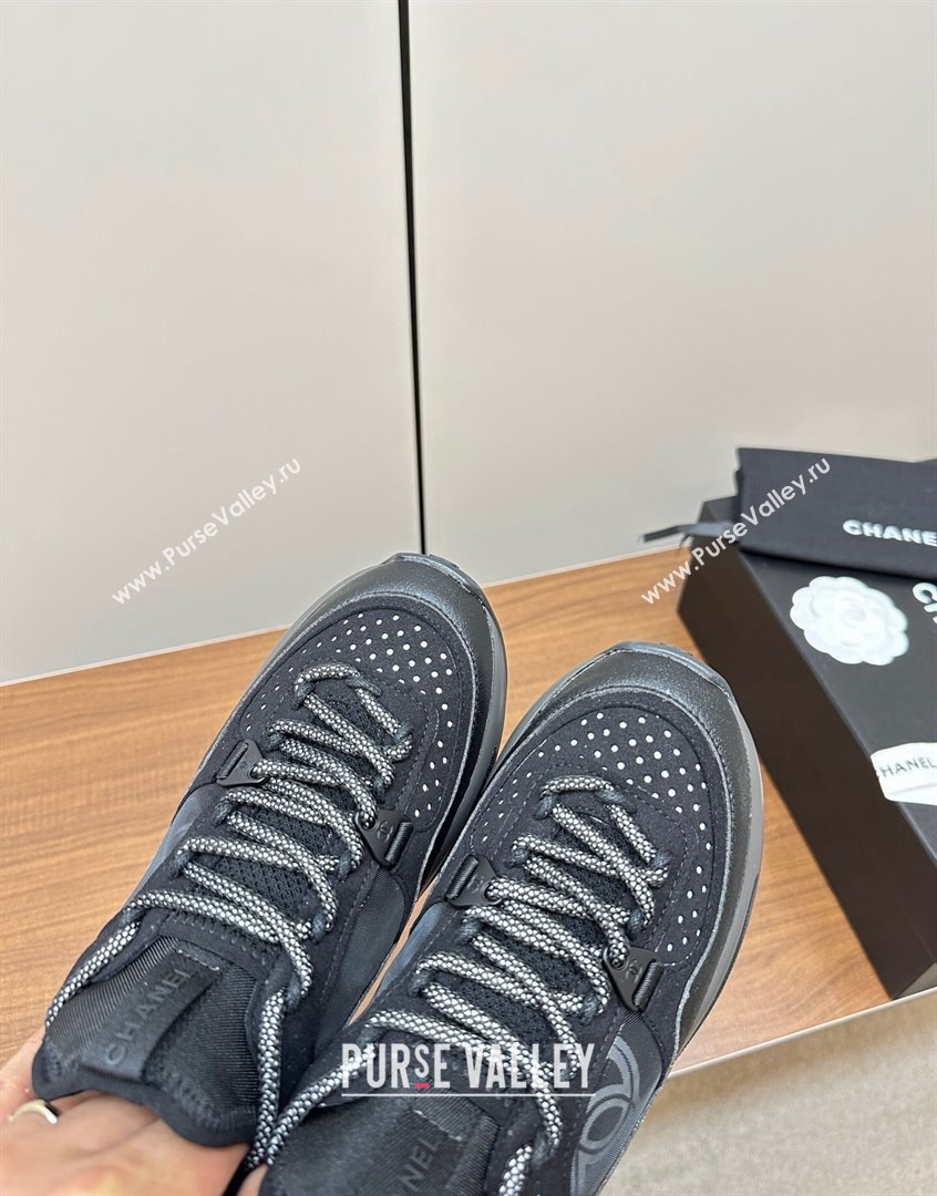 Chanel Suede Fabric Sneakers Black 2023 0719 (MD-23091112)