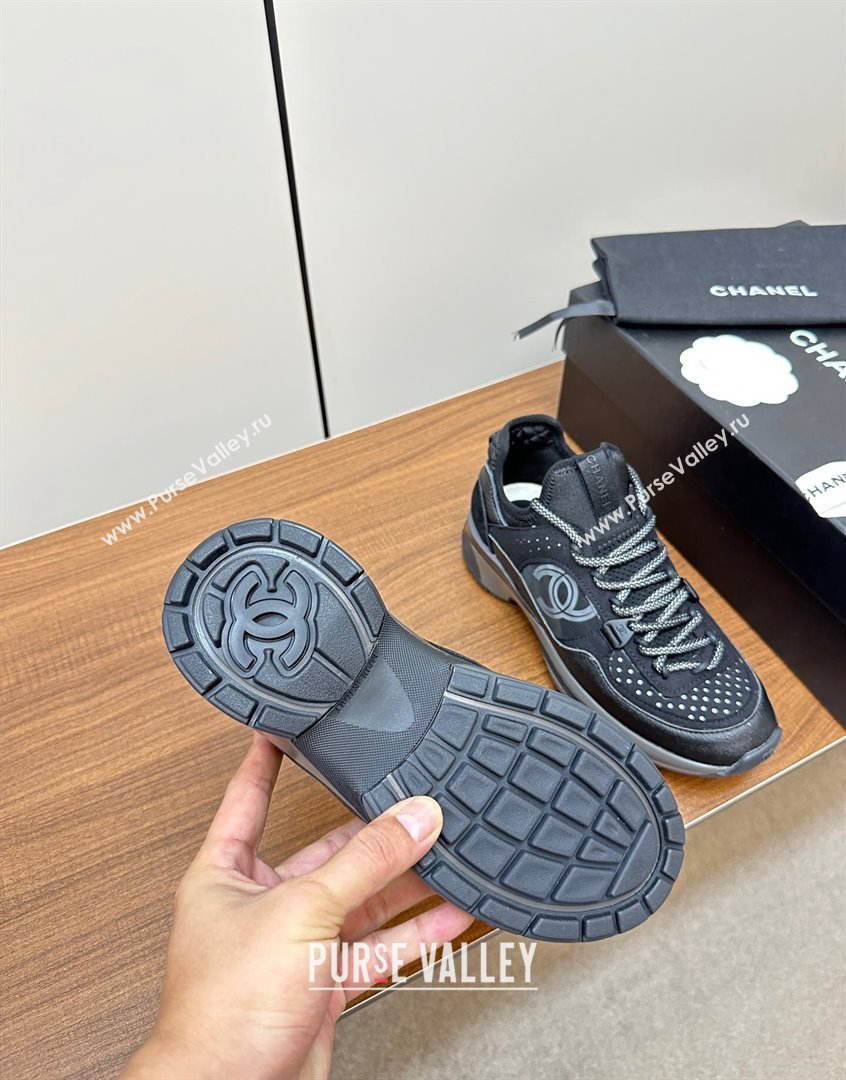 Chanel Suede Fabric Sneakers Black 2023 0719 (MD-23091112)