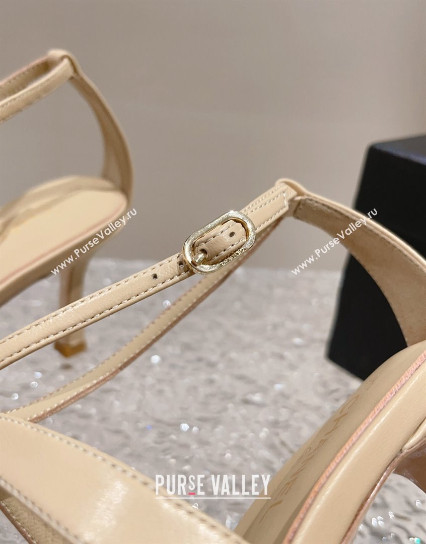 Chanel Lambskin Pumps 7.5cm with Camellia Bloom Beige 2023 CH091106 (MD-23091121)