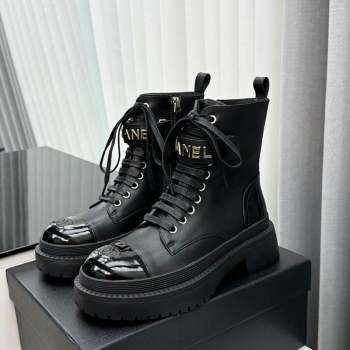 Chanel Calfskin Ankle Boots with Strap Black 2023 CH091101 (MD-23091104)