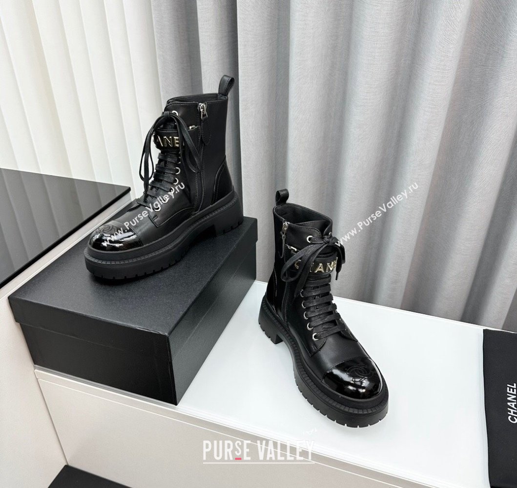 Chanel Calfskin Ankle Boots with Strap Black 2023 CH091101 (MD-23091104)