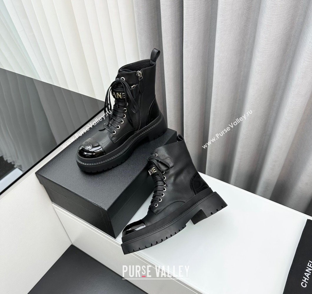 Chanel Calfskin Ankle Boots with Strap Black 2023 CH091101 (MD-23091104)