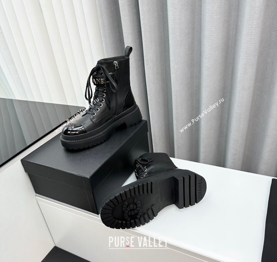 Chanel Calfskin Ankle Boots with Strap Black 2023 CH091101 (MD-23091104)