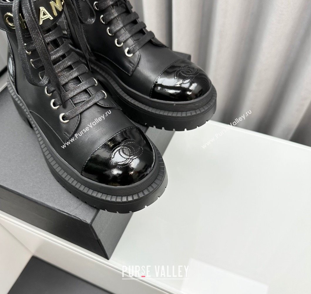 Chanel Calfskin Ankle Boots with Strap Black 2023 CH091101 (MD-23091104)