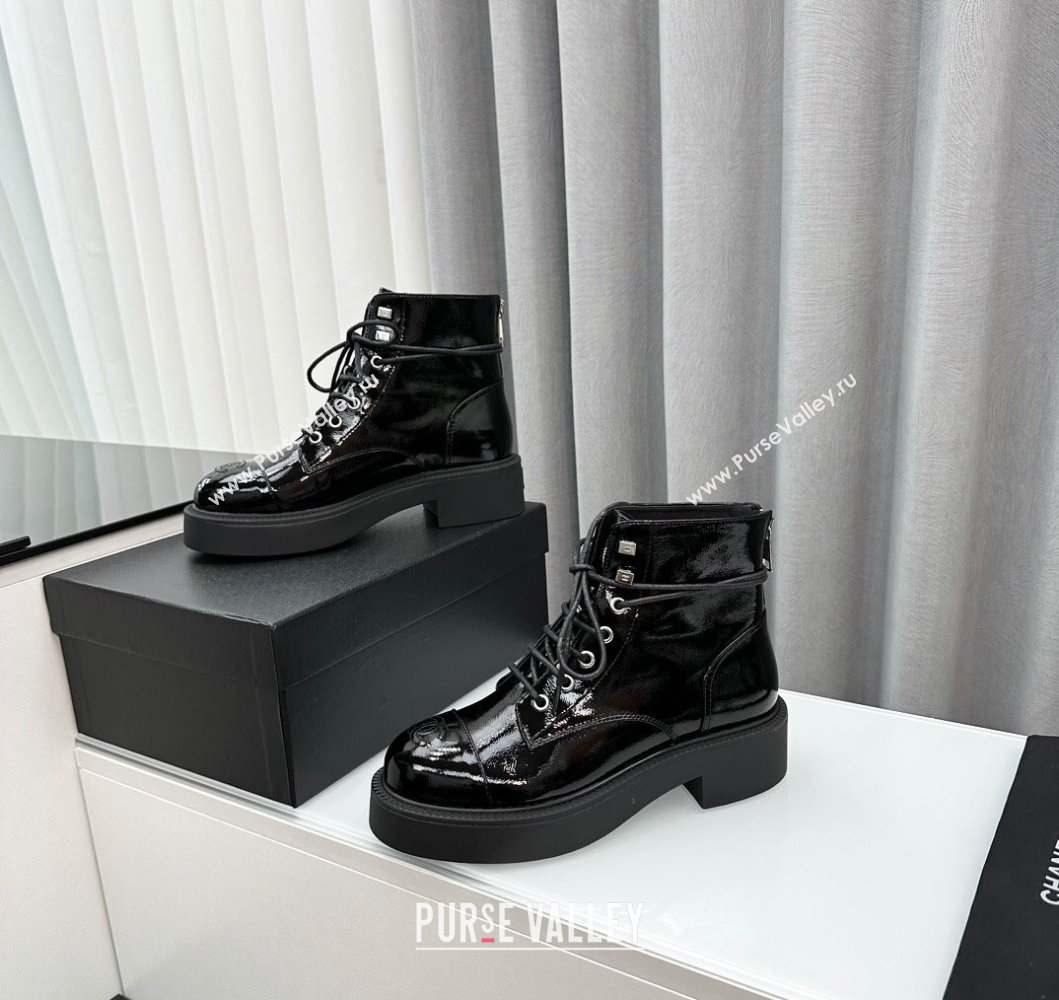 Chanel Patent Calfskin Ankle Boots Black 2023 CH091103 (MD-23091109)