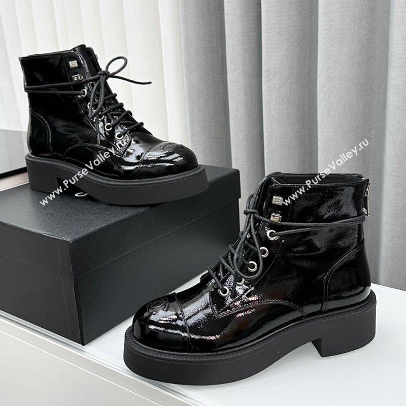 Chanel Patent Calfskin Ankle Boots Black 2023 CH091103 (MD-23091109)