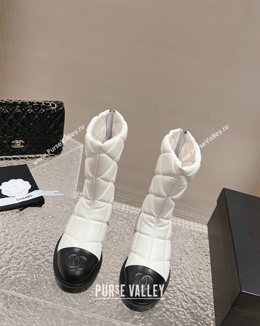 Chanel Quilted Calfskin Ankle Boots 4cm White 2023 CH101108 (MD-231011047)