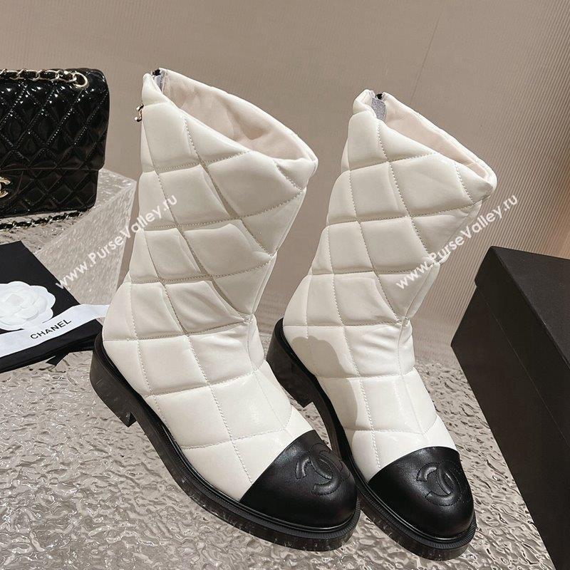 Chanel Quilted Calfskin Ankle Boots 4cm White 2023 CH101108 (MD-231011047)