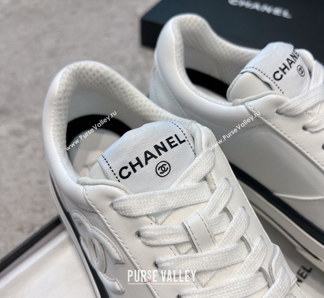 Chanel Calfskin CC Sneakers White 2 2023 CH101110 (SS-231011056)