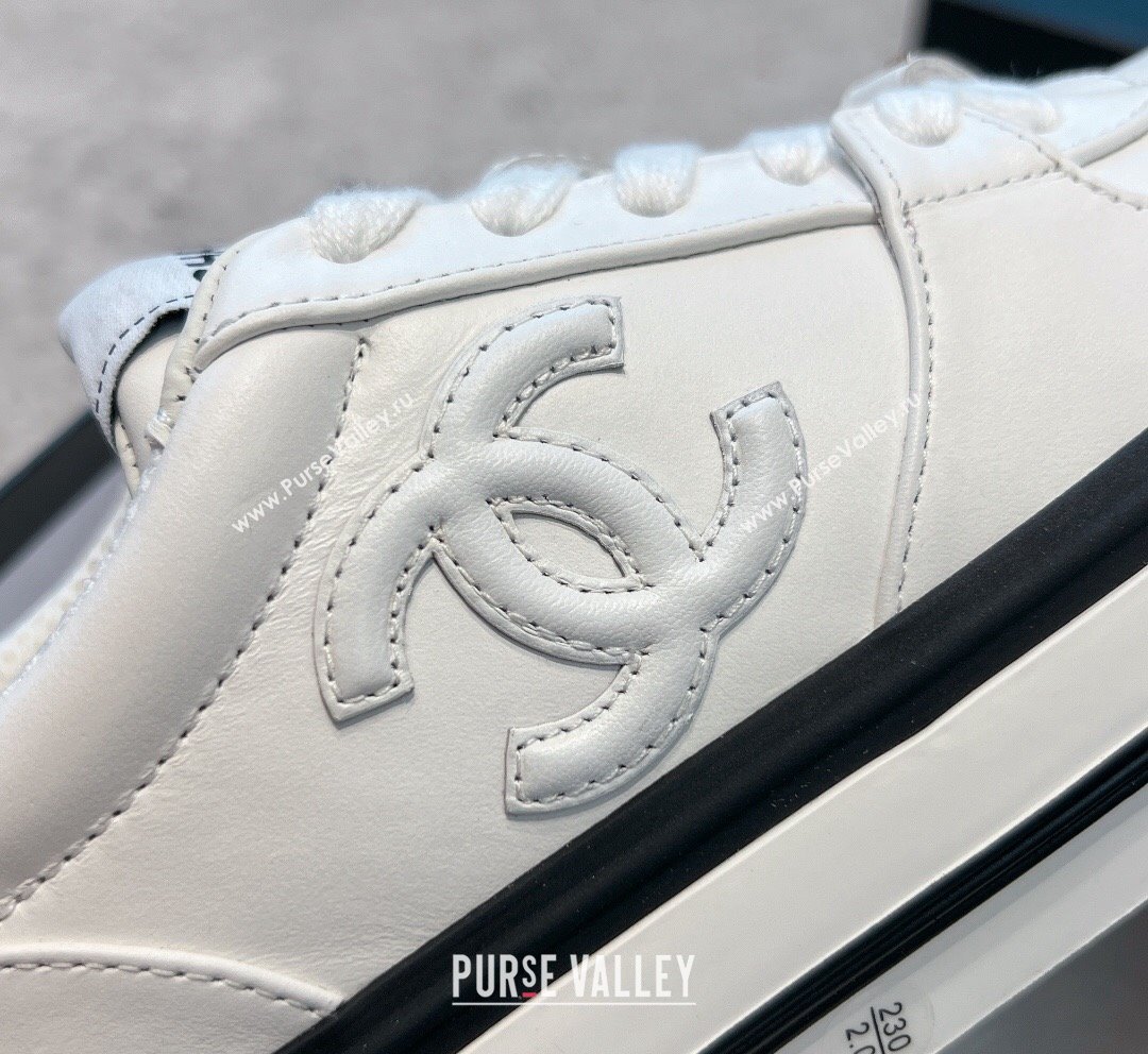 Chanel Calfskin CC Sneakers White 2 2023 CH101110 (SS-231011056)