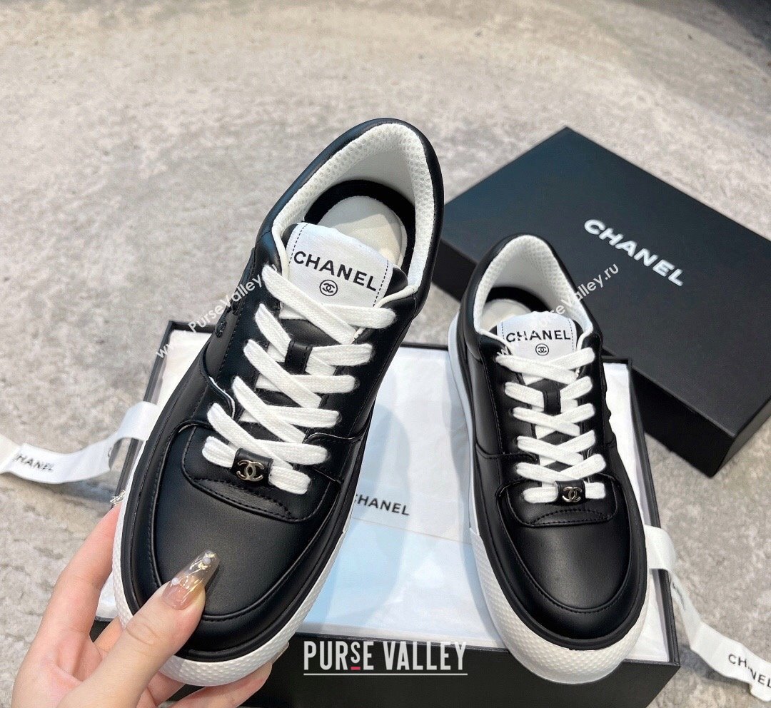 Chanel Calfskin CC Sneakers Black 2 2023 CH101110 (SS-231011057)