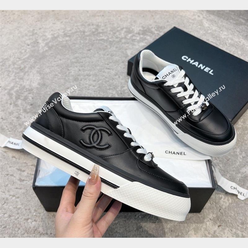 Chanel Calfskin CC Sneakers Black 2 2023 CH101110 (SS-231011057)