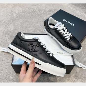 Chanel Calfskin CC Sneakers Black 2 2023 CH101110 (SS-231011057)