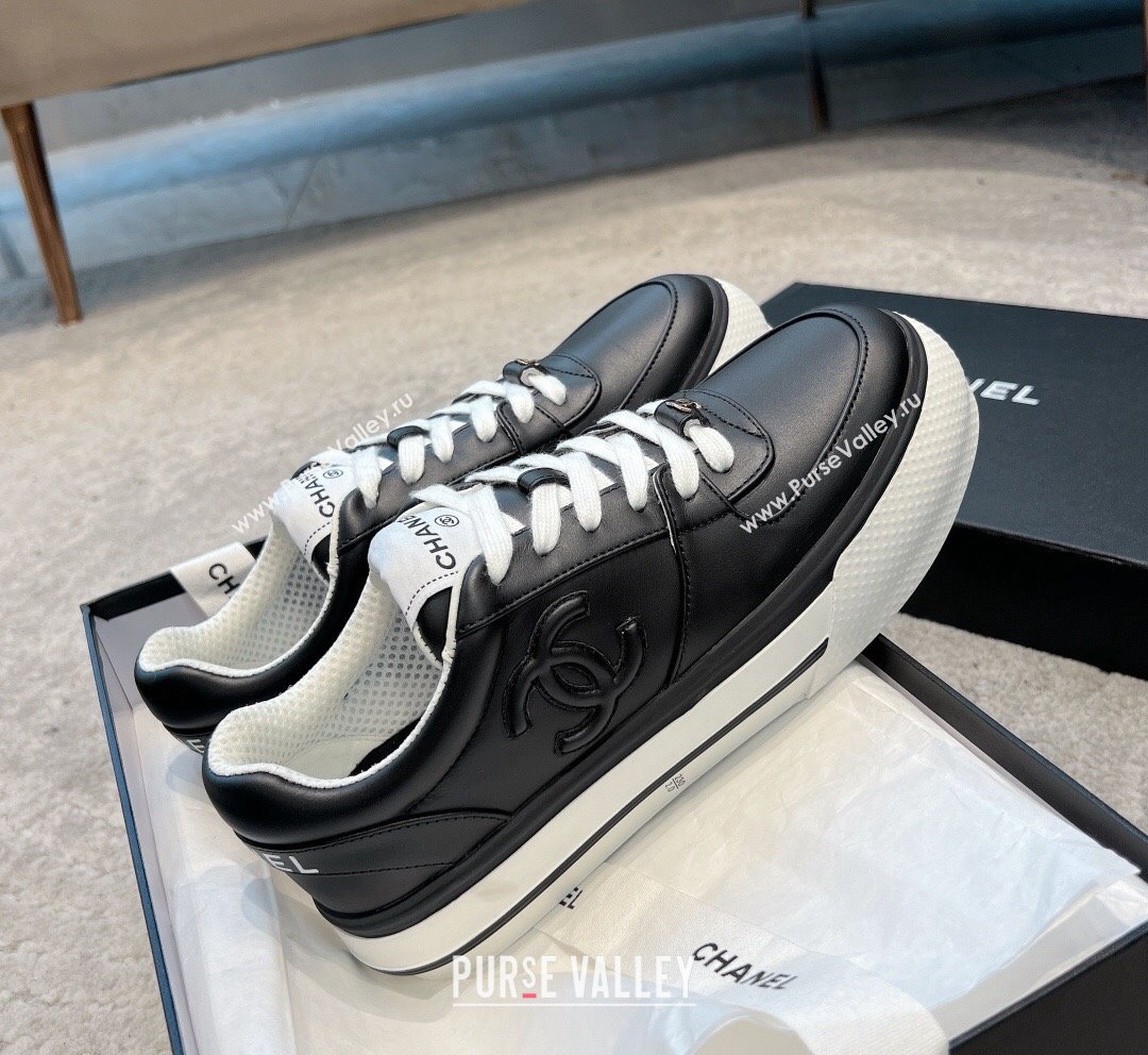 Chanel Calfskin CC Sneakers Black 2 2023 CH101110 (SS-231011057)