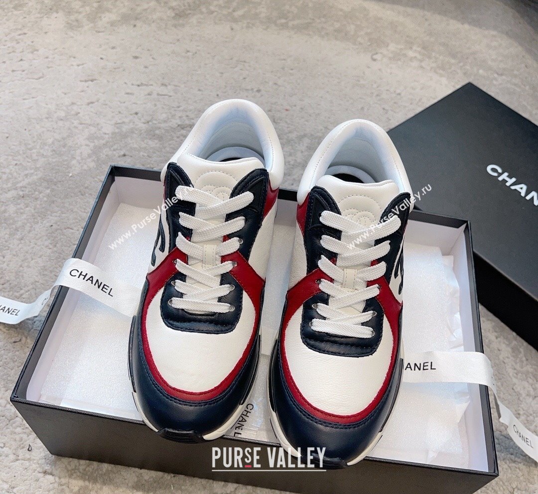 Chanel Calfskin Sneakers G45333 White/Black/Red 2023 (SS-231011068)