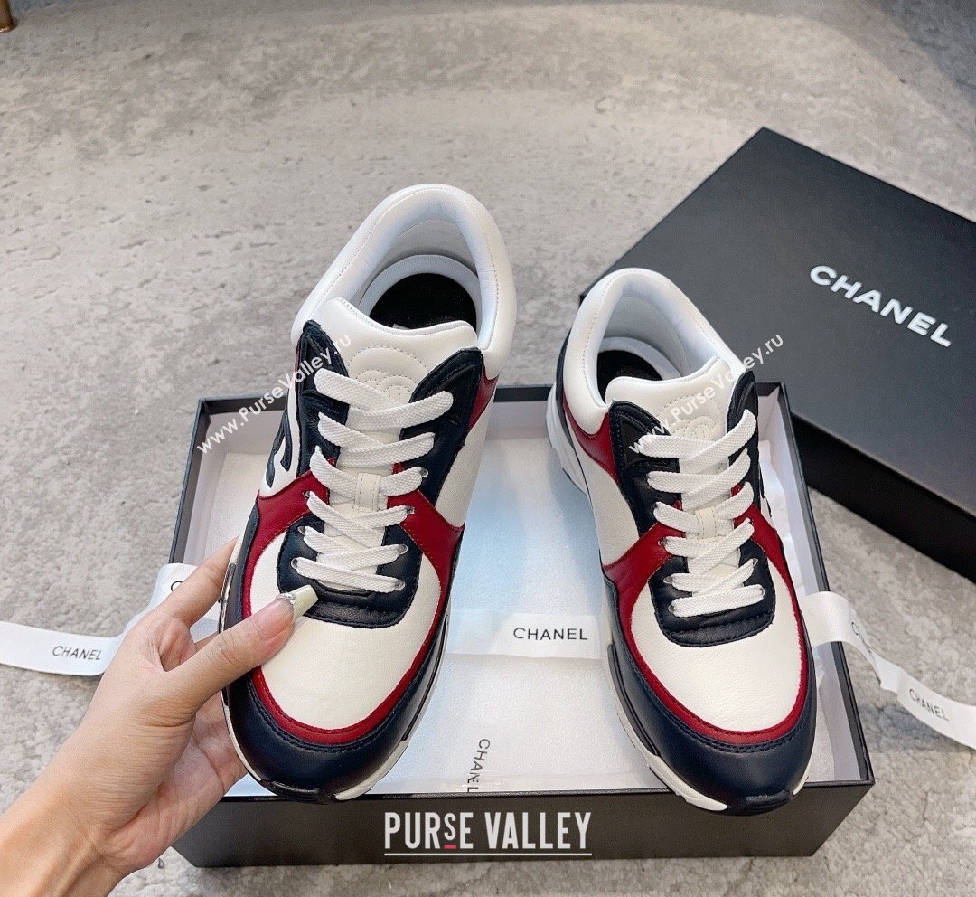 Chanel Calfskin Sneakers G45333 White/Black/Red 2023 (SS-231011068)