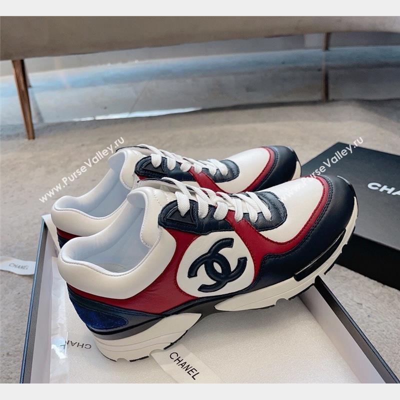 Chanel Calfskin Sneakers G45333 White/Black/Red 2023 (SS-231011068)