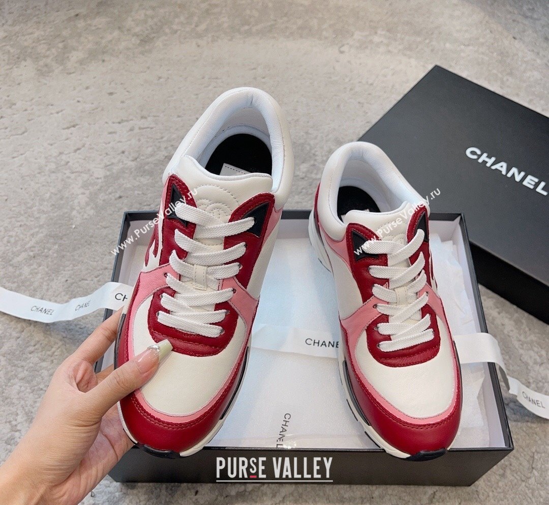 Chanel Calfskin Sneakers G45333 White/Red/Pink 2023 (SS-231011069)