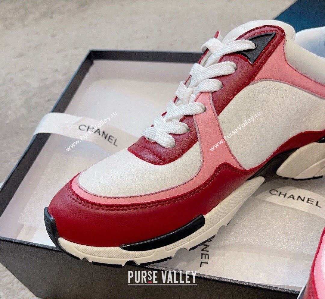 Chanel Calfskin Sneakers G45333 White/Red/Pink 2023 (SS-231011069)