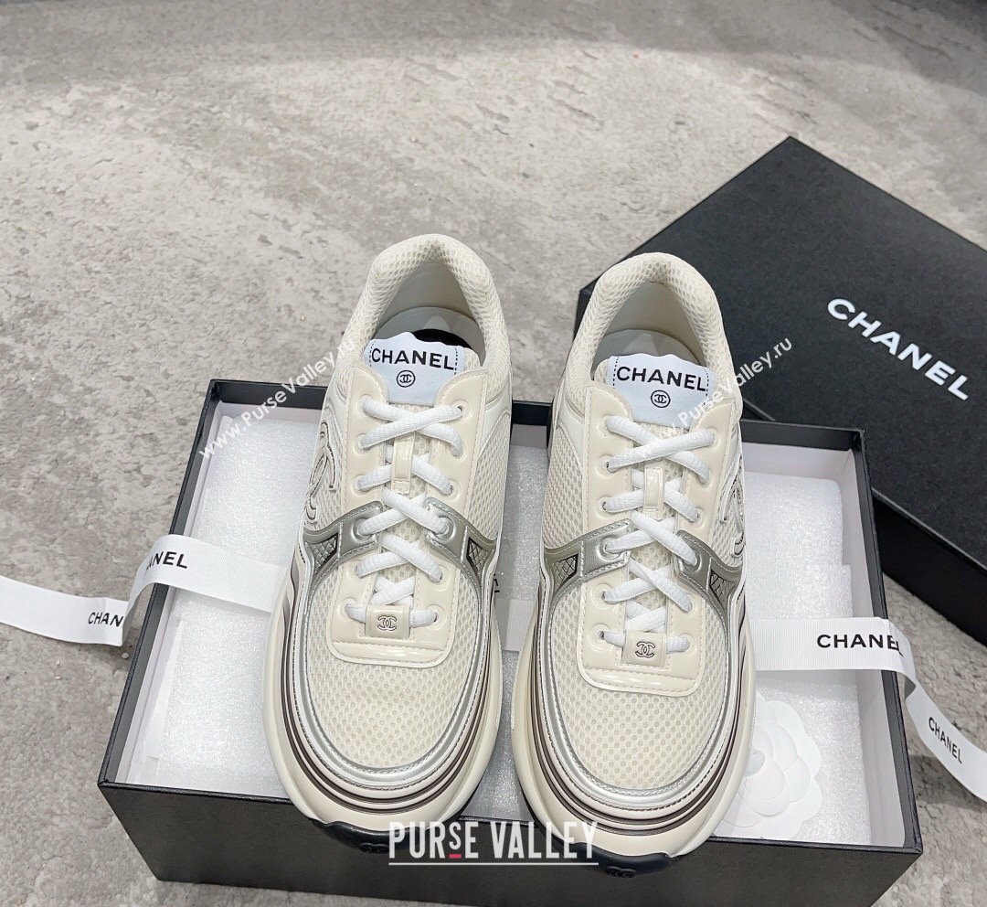 Chanel Mesh Calfskin Sneakers G39792 White 2023 (SS-231011072)