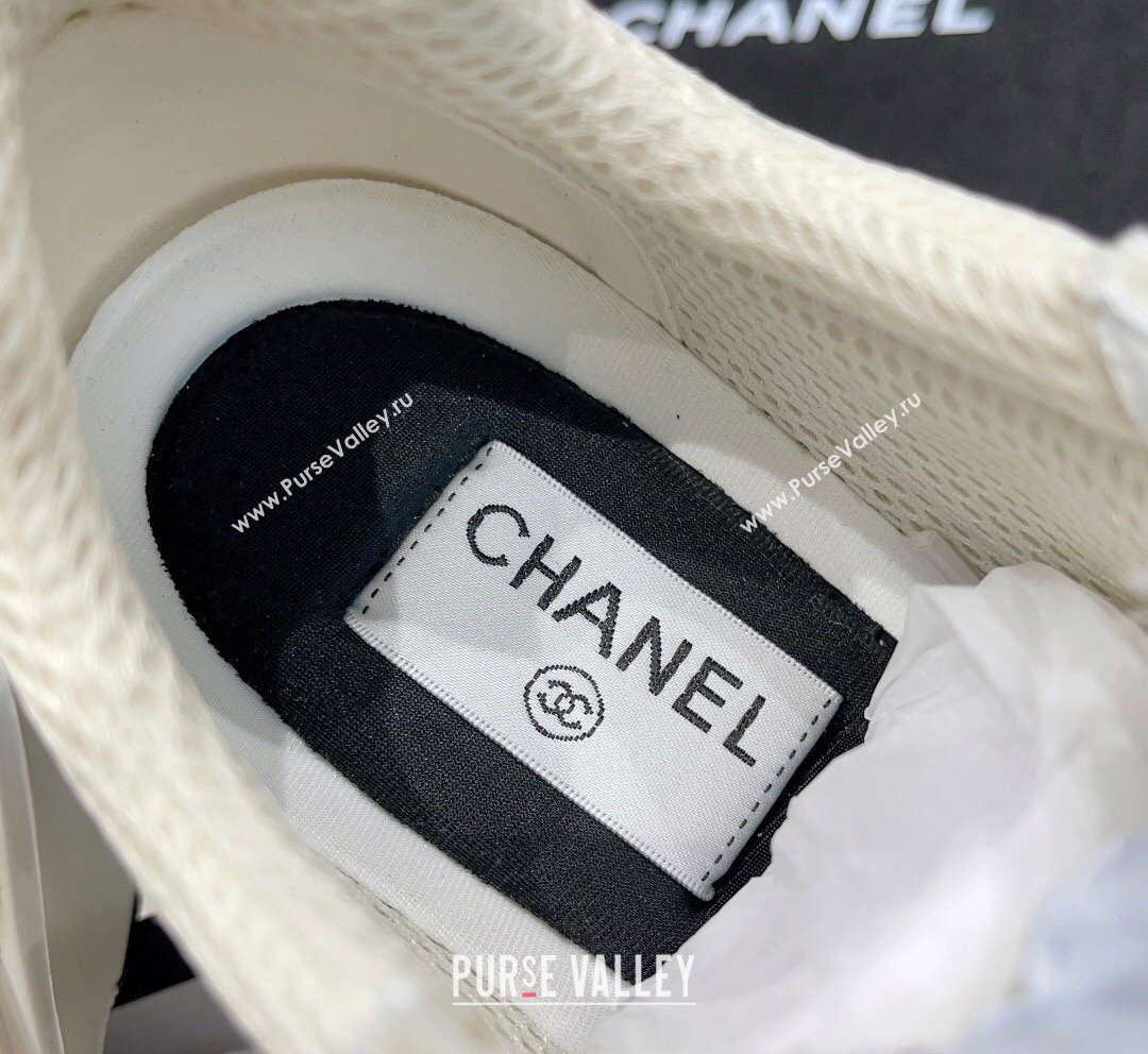 Chanel Mesh Calfskin Sneakers G39792 White 2023 (SS-231011072)