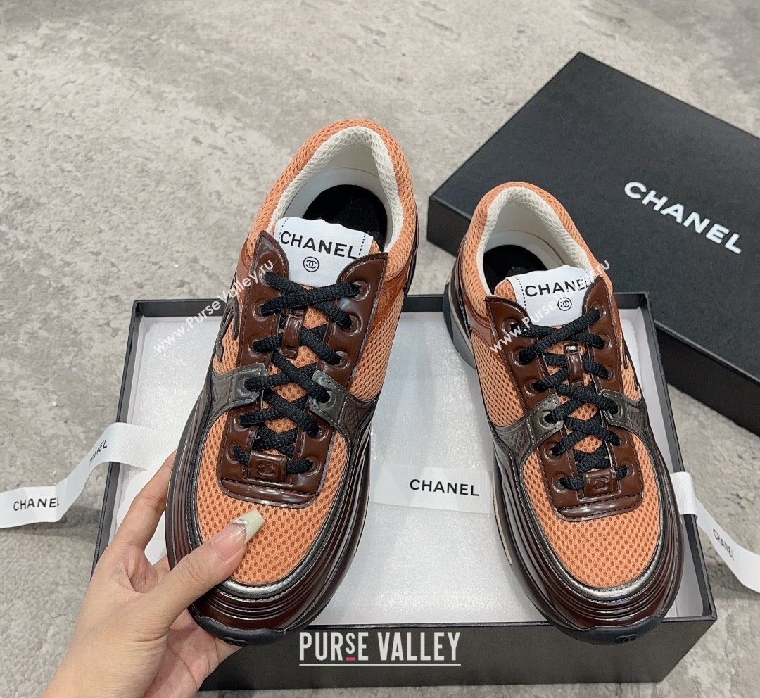 Chanel Mesh Calfskin Sneakers G39792 Orange 2023 (SS-231011073)