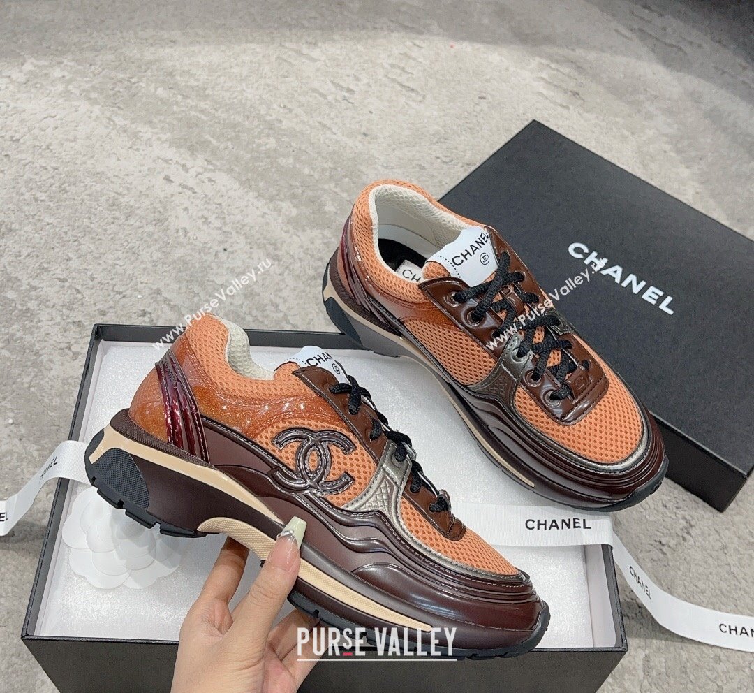 Chanel Mesh Calfskin Sneakers G39792 Orange 2023 (SS-231011073)