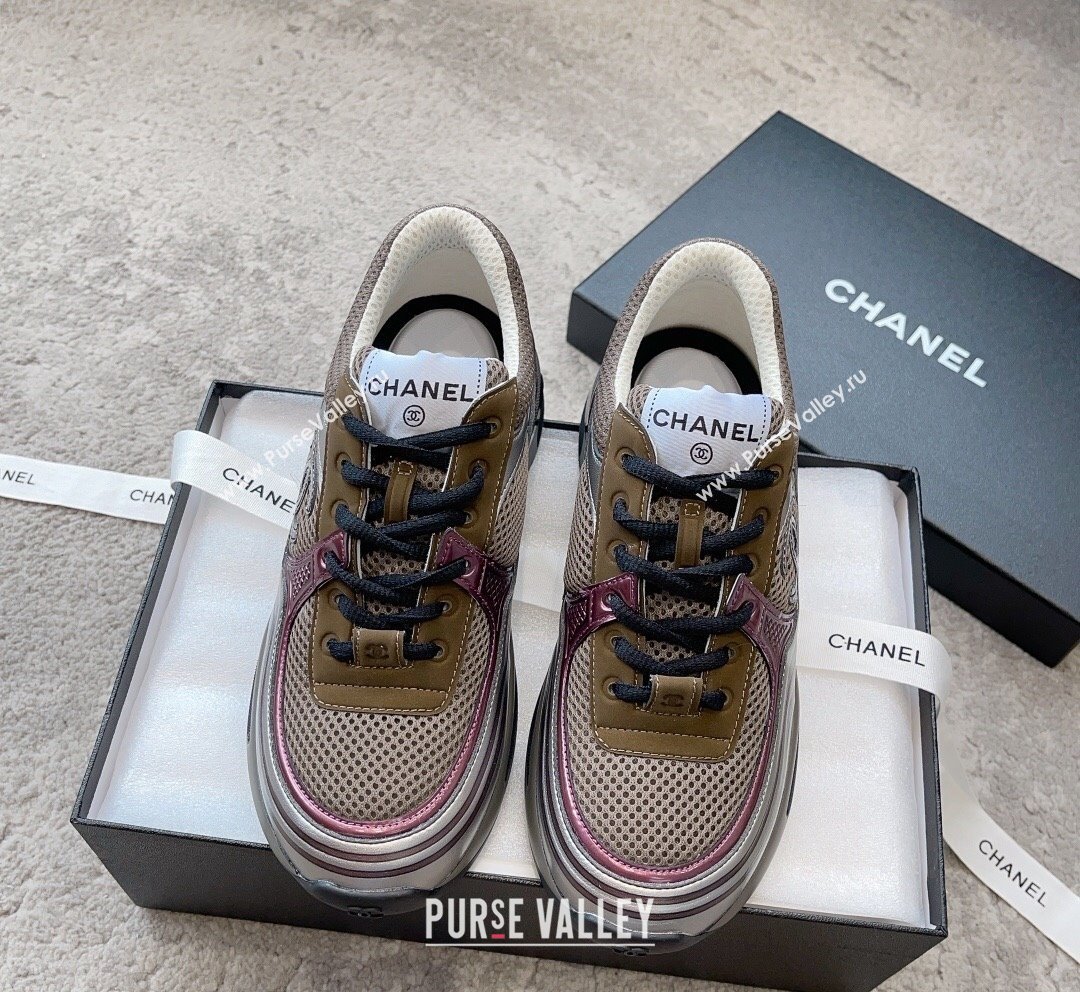 Chanel Mesh Calfskin Sneakers G39792 Grey 2023 (SS-231011074)