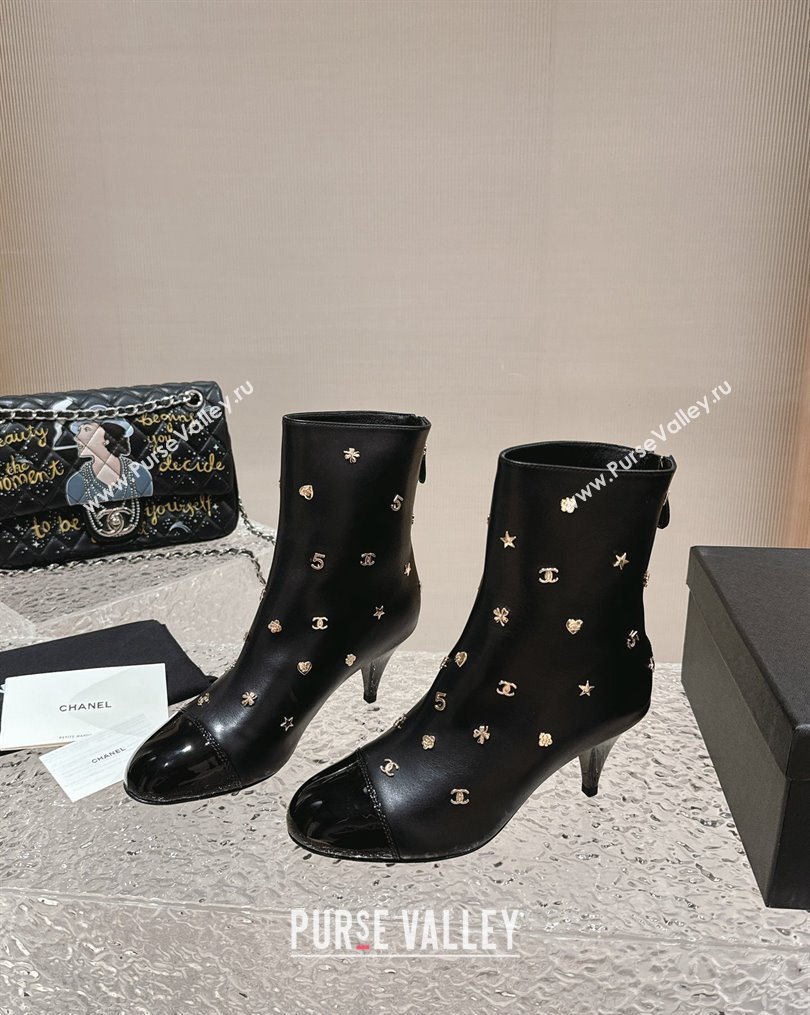 Chanel Lambskin Ankle Boots with Charm Black 2023 CH10254 (MD-231025075)