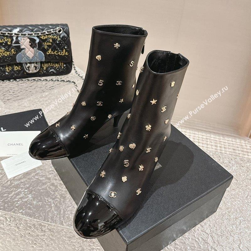 Chanel Lambskin Ankle Boots with Charm Black 2023 CH10254 (MD-231025075)