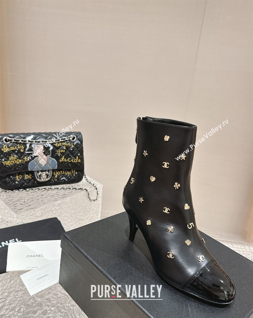 Chanel Lambskin Ankle Boots with Charm Black 2023 CH10254 (MD-231025075)