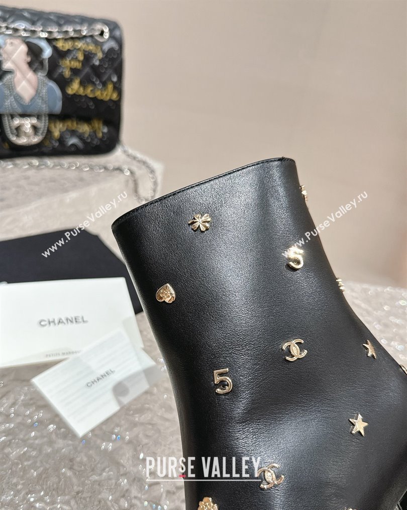 Chanel Lambskin Ankle Boots with Charm Black 2023 CH10254 (MD-231025075)