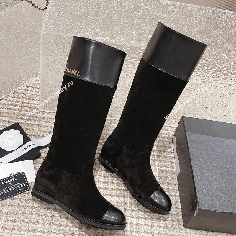 Chanel Calfskin and Suede High Boots Black 2023 CH10256 (MD-231025082)