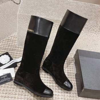 Chanel Calfskin and Suede High Boots Black 2023 CH10256 (MD-231025082)