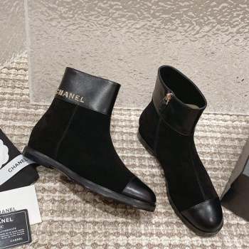 Chanel Calfskin and Suede Ankle Boots Black 2023 CH10256 (MD-231025081)