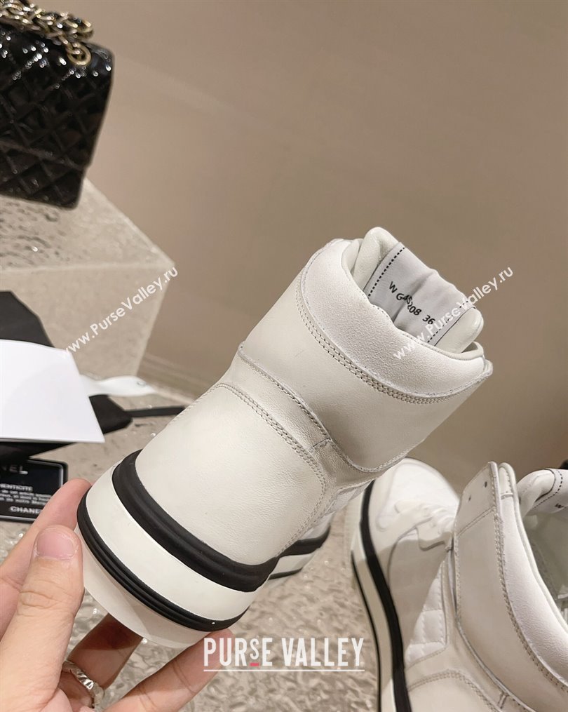 Chanel Calfskin High top Sneakers White 2 2023 CH10258 (MD-231025089)