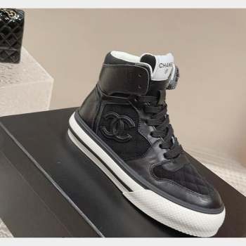 Chanel Calfskin and Suede High top Sneakers Black 2023 CH10258 (MD-231025090)