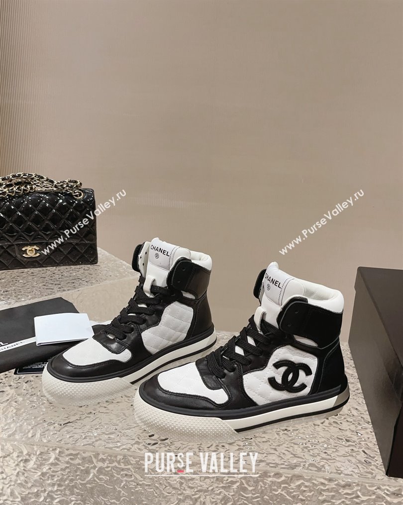 Chanel Calfskin High top Sneakers Black/White 2023 CH10258 (MD-231025091)