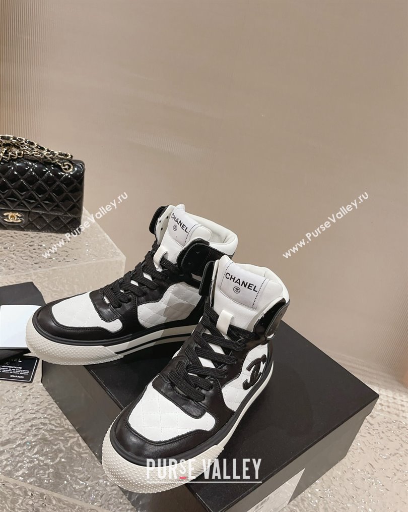 Chanel Calfskin High top Sneakers Black/White 2023 CH10258 (MD-231025091)