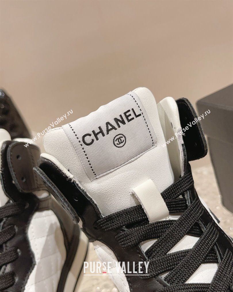 Chanel Calfskin High top Sneakers Black/White 2023 CH10258 (MD-231025091)