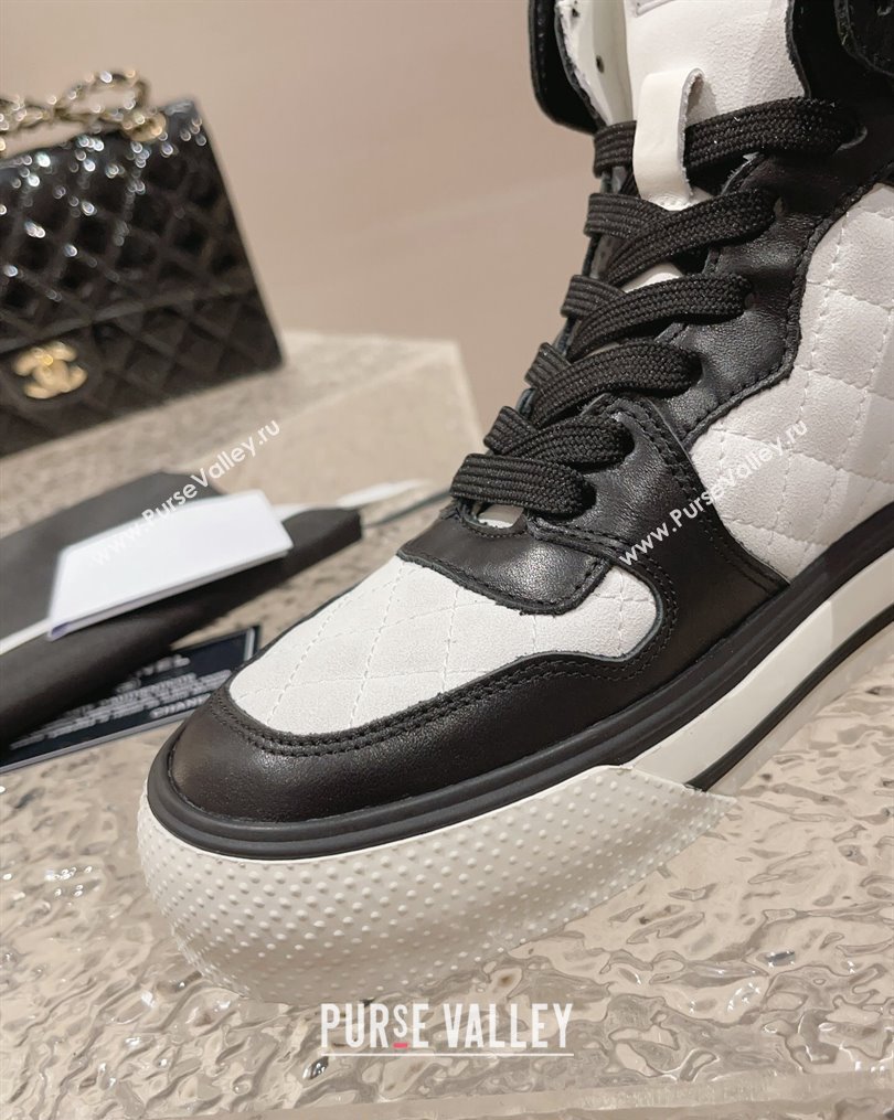 Chanel Calfskin High top Sneakers Black/White 2023 CH10258 (MD-231025091)