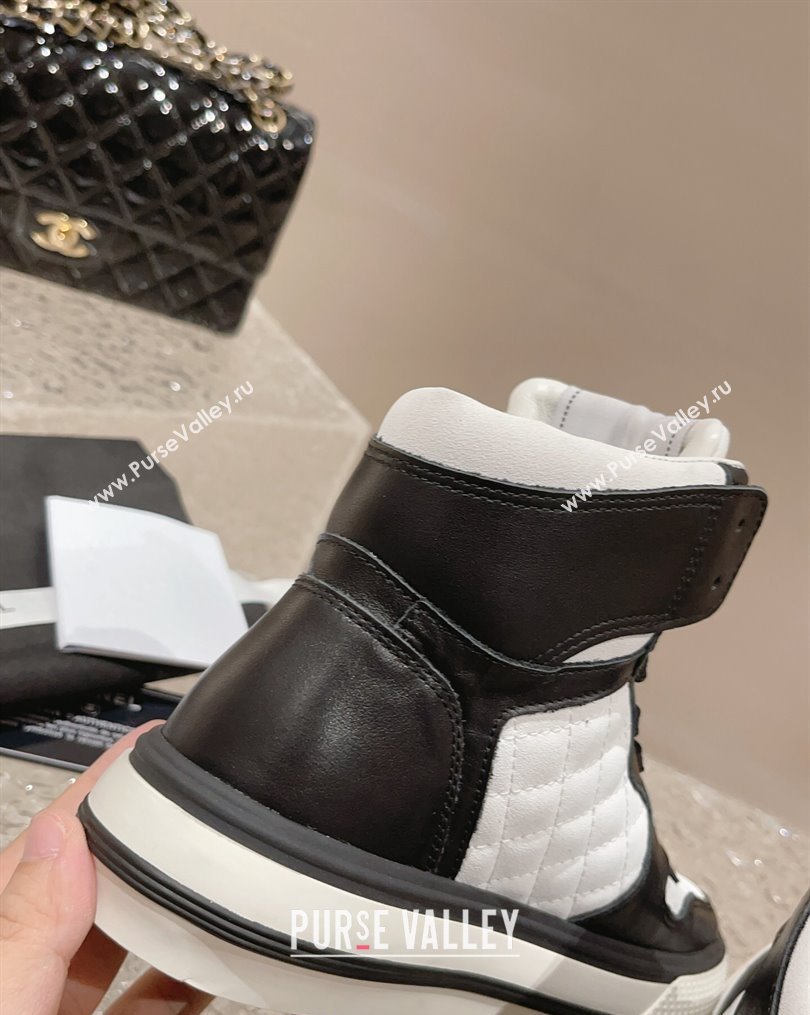 Chanel Calfskin High top Sneakers Black/White 2023 CH10258 (MD-231025091)