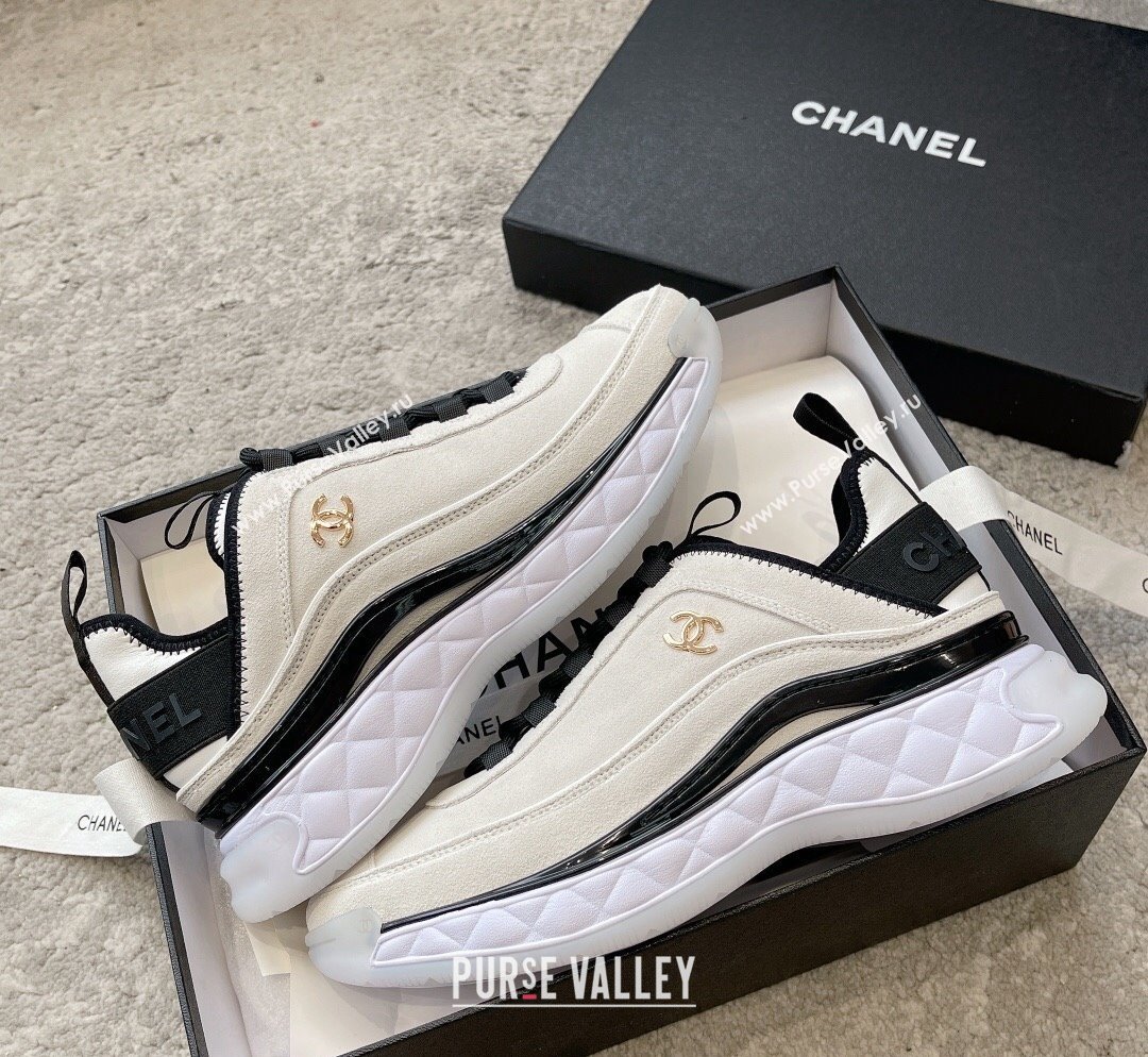 Chanel Suede Sneakers G39070 White 2023 1025 (SS-231025101)