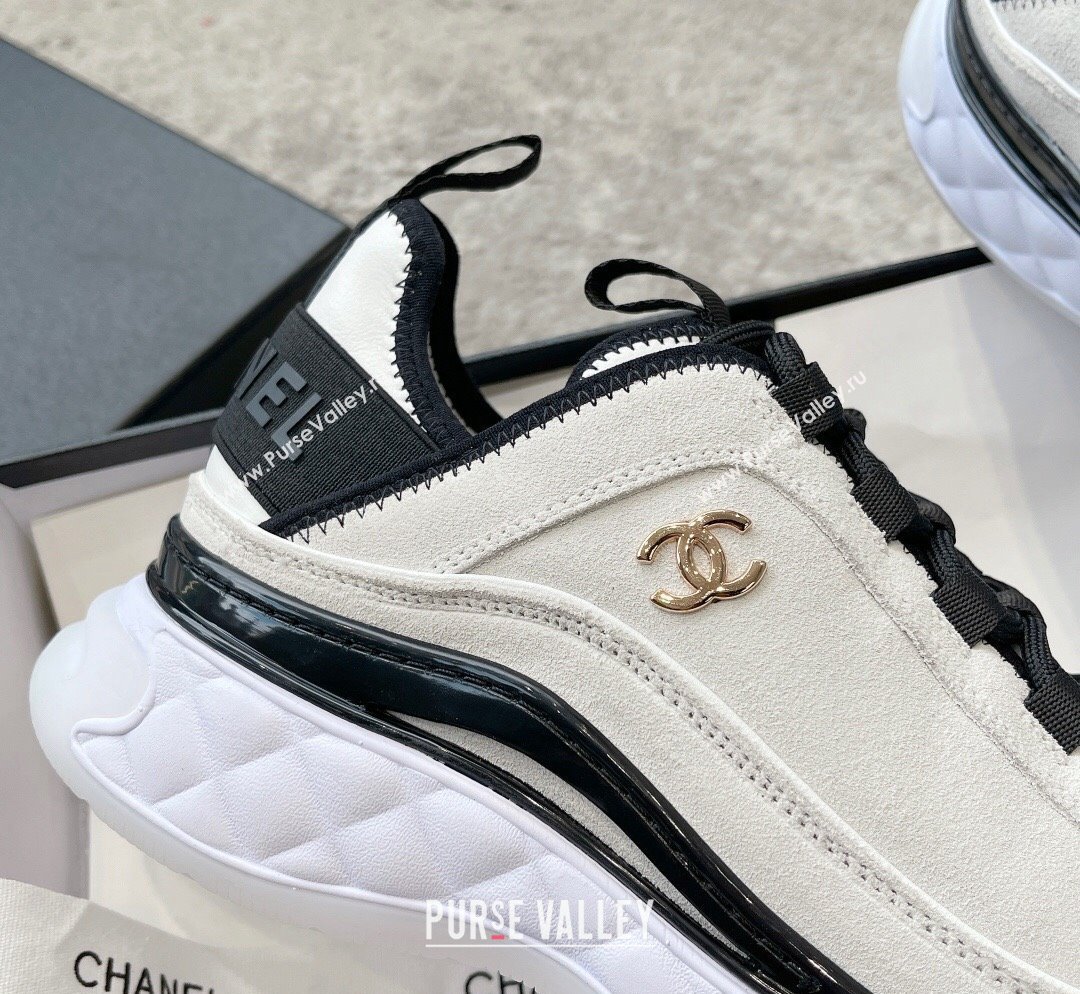 Chanel Suede Sneakers G39070 White 2023 1025 (SS-231025101)