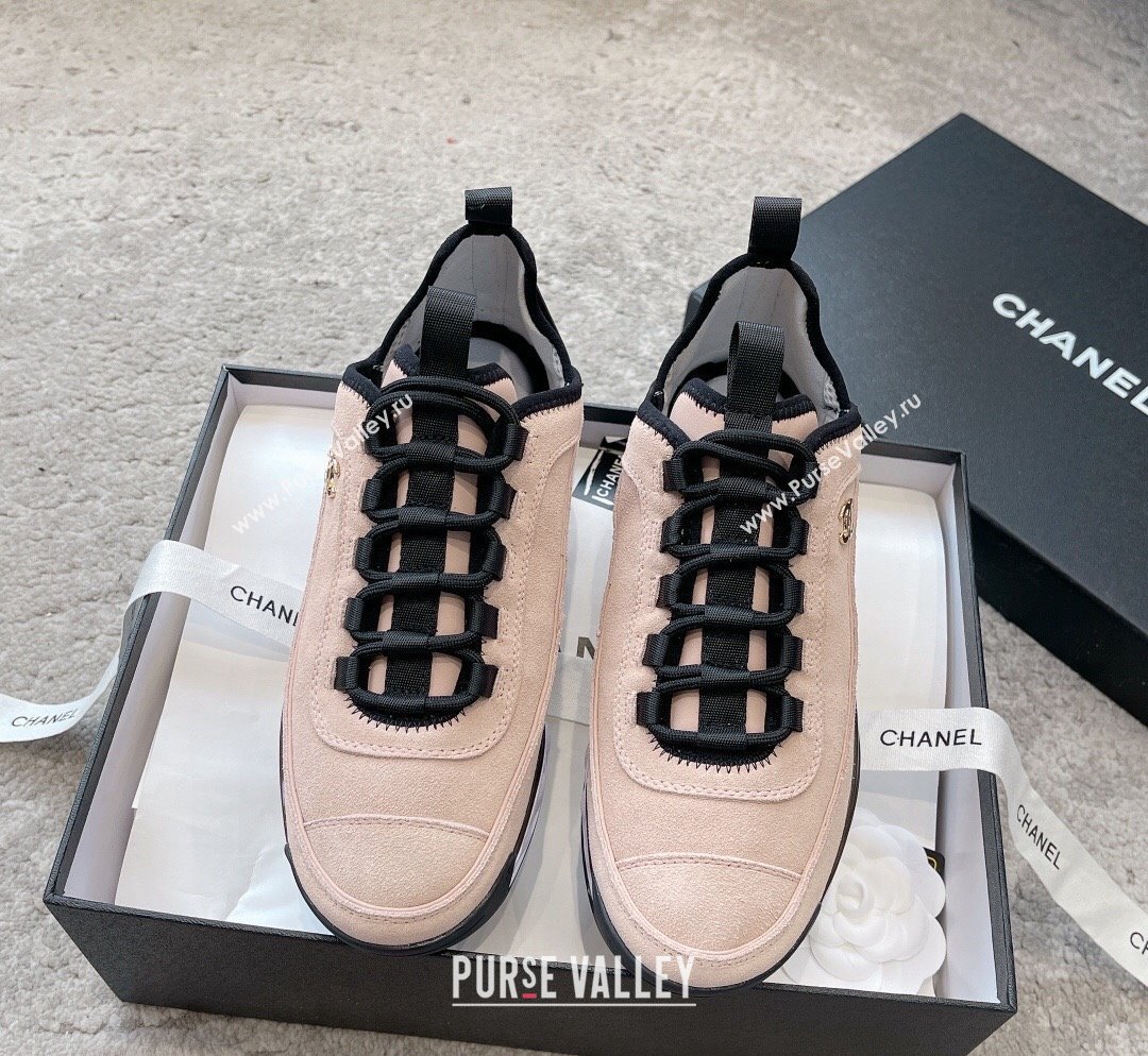 Chanel Suede Sneakers G39070 Nude Pink 2023 1025 (SS-231025102)