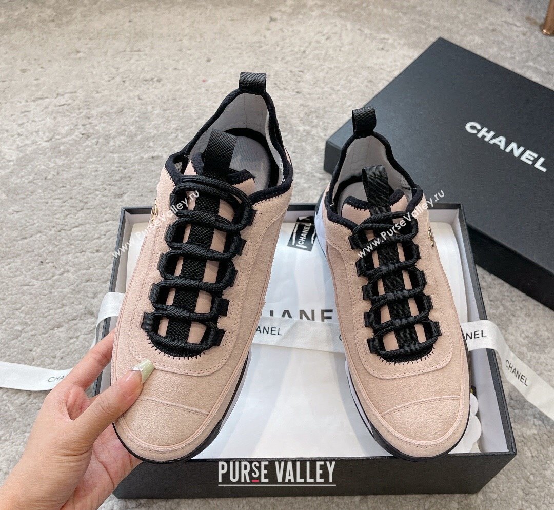 Chanel Suede Sneakers G39070 Nude Pink 2023 1025 (SS-231025102)