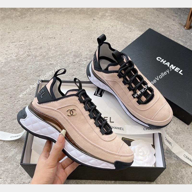 Chanel Suede Sneakers G39070 Nude Pink 2023 1025 (SS-231025102)