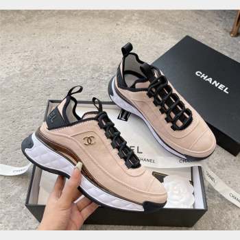 Chanel Suede Sneakers G39070 Nude Pink 2023 1025 (SS-231025102)